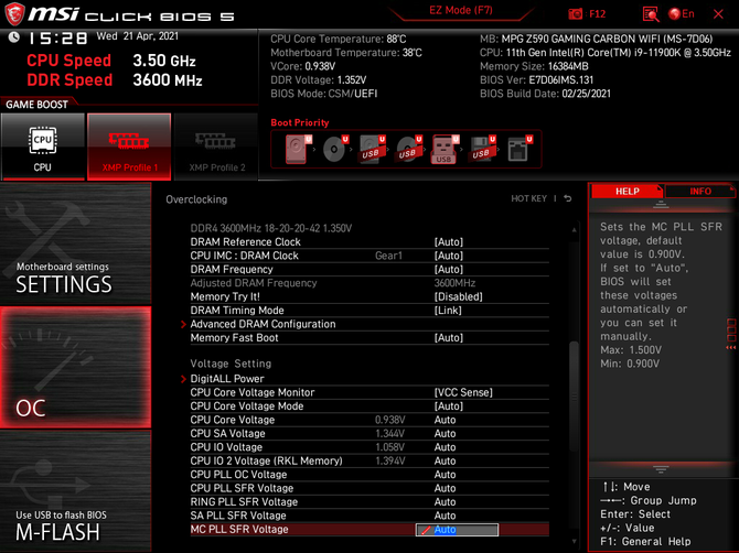 Test płyty głównej MSI MPG Z590 Gaming Carbon WiFi dla procesorów Intel Rocket Lake. Gaming na bogato [nc1]