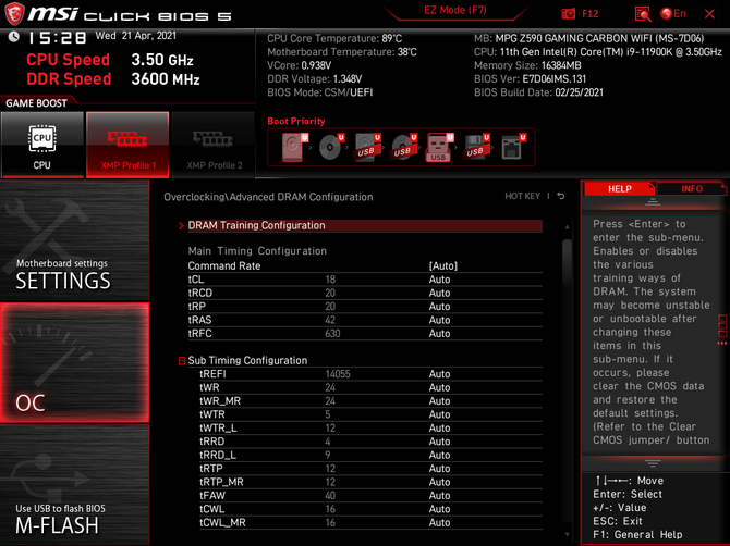 Test płyty głównej MSI MPG Z590 Gaming Carbon WiFi dla procesorów Intel Rocket Lake. Gaming na bogato [nc1]