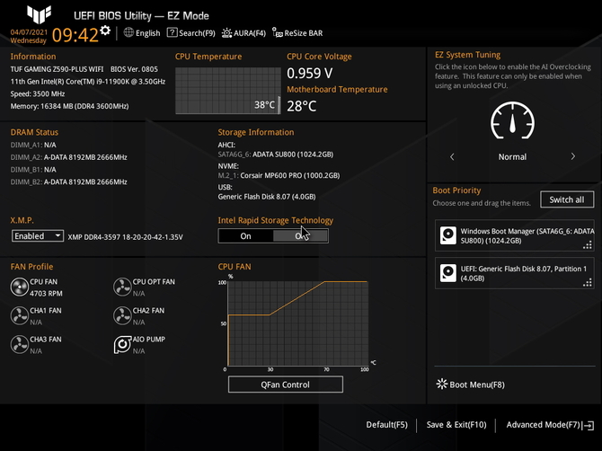 Test płyty głównej ASUS TUF Gaming Z590-PLUS WiFi dla procesorów Intel Rocket Lake. Czy warta jest swojej ceny? [nc1]