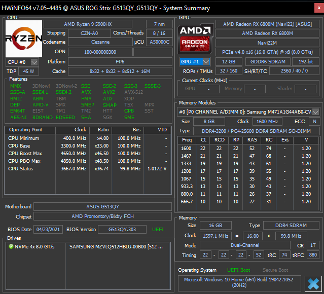 Test ASUS ROG Strix G15 Advantage Edition. AMD Radeon RX 6800M vs NVIDIA GeForce RTX 3080 Laptop GPU: Starcie RDNA 2 i Ampere [nc1]