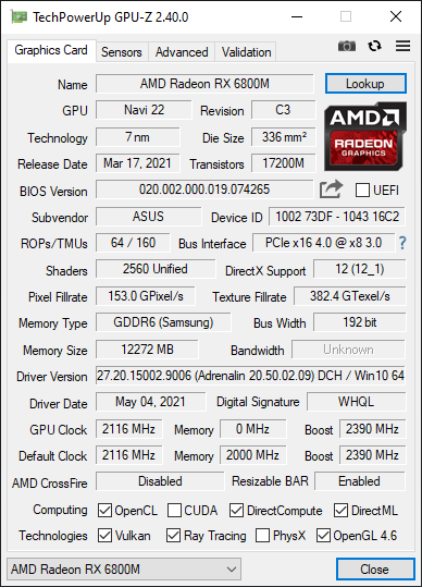 Test ASUS ROG Strix G15 Advantage Edition. AMD Radeon RX 6800M vs NVIDIA GeForce RTX 3080 Laptop GPU: Starcie RDNA 2 i Ampere [nc1]