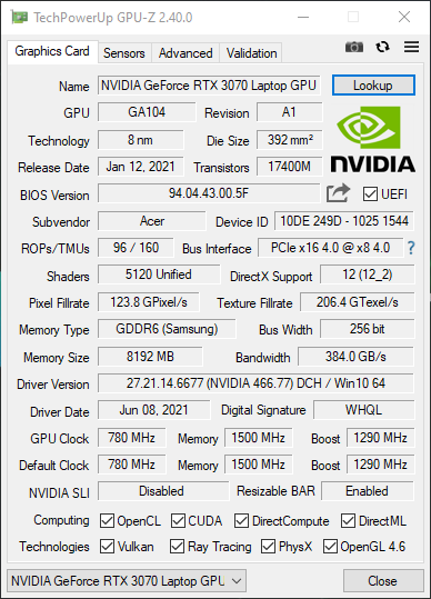 Test Acer Nitro 5 z procesorem Intel Core i7-11800H oraz kartą NVIDIA GeForce RTX 3070. Premiera układów Tiger Lake-H [nc1]