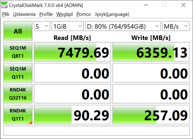 Test dysku SSD ADATA XPG Gammix S70 Blade - Cienki radiator, ale wydajność gruba... Tylko jak będzie z temperaturami? [nc1]