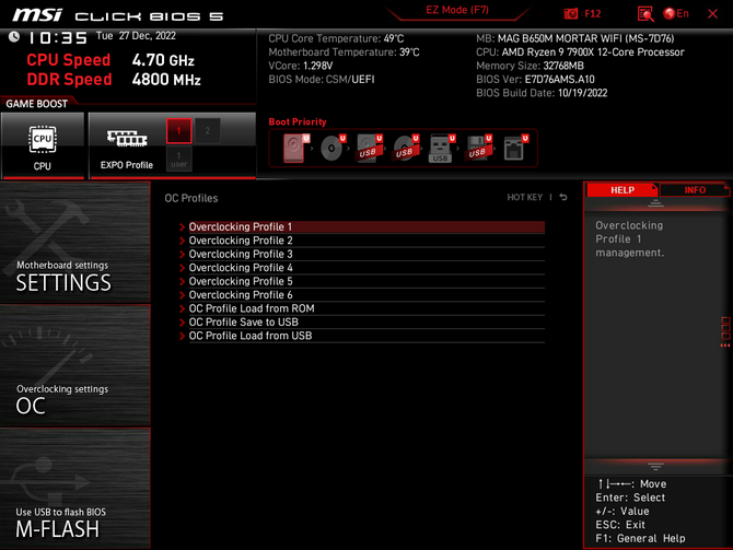 Test płyty głównej MSI MAG B650M Mortar WiFi dla procesorów AMD Ryzen 7000 - Mniejsza wersja Tomahawka [nc1]