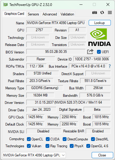 Test NVIDIA GeForce RTX 4090 Laptop GPU w Razer Blade 16 - Mocna premiera architektury Ada Lovelace w notebookach	 [nc1]