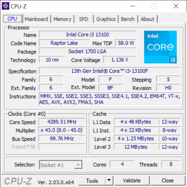 Test procesora Intel Core i3-13100F - Następca Intel Core i3-12100F. Wydajne cztery rdzenie, ale niestety trochę za drogie [nc1]