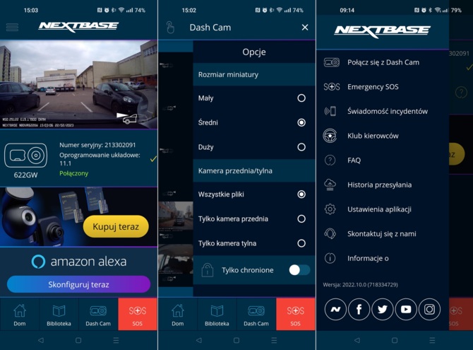 Nextbase 622GW - recenzja wideorejestratora z segmentu premium. Jak spisuje się z dodatkowymi kamerami tylnymi? [nc1]