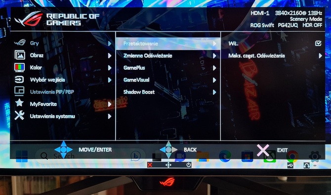 Test ASUS ROG Swift PG42UQ - Ogromny monitor dla graczy z ekranem 4K OLED, odświeżaniem 138 Hz i obsługą HDR [nc1]