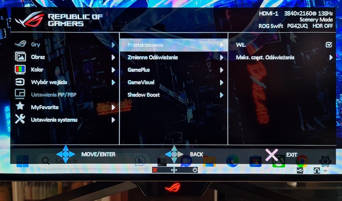 Test ASUS ROG Swift PG42UQ - Ogromny monitor dla graczy z ekranem 4K OLED, odświeżaniem 138 Hz i obsługą HDR [nc1]