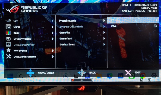 Test ASUS ROG Swift PG42UQ - Ogromny monitor dla graczy z ekranem 4K OLED, odświeżaniem 138 Hz i obsługą HDR [nc1]