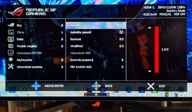 Test ASUS ROG Swift PG42UQ - Ogromny monitor dla graczy z ekranem 4K OLED, odświeżaniem 138 Hz i obsługą HDR [nc1]