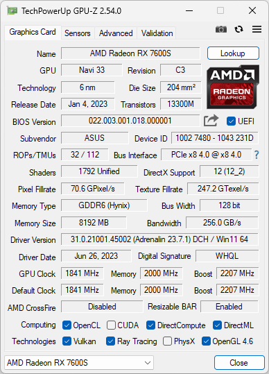 Test NVIDIA GeForce RTX 4060 Laptop GPU kontra AMD Radeon RX 7600S w notebookach ASUS TUF Gaming [nc1]