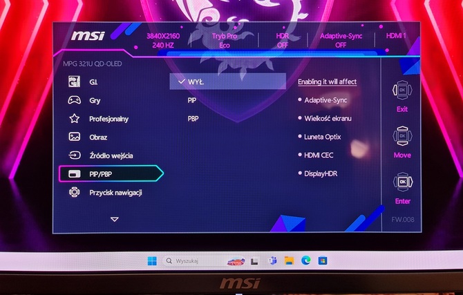 Test MSI MPG 321URX - 32-calowy monitor 4K QD-OLED dla graczy z odświeżaniem 240 Hz oraz z HDMI 2.1 [nc1]