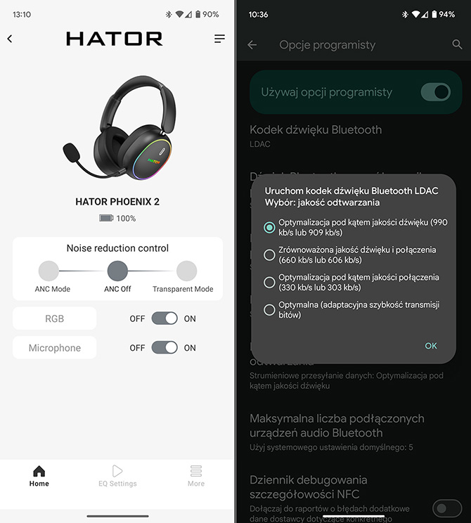 Recenzja Hator Phoenix 2. Słuchawki do gier z ANC, Bluetooth 5.4, LDAC i dwoma mikrofonami za niecałe 450 zł [nc1]