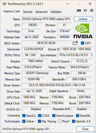 Test Dream Machines RX5080-18PL27 - Notebook do gier z kartą NVIDIA GeForce RTX 5080, Intel Core Ultra 9 275HX i ekranem 4K+ [nc1]