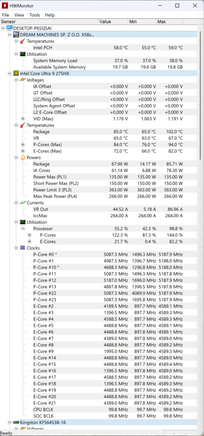 Test Dream Machines RX5080-18PL27 - Notebook do gier z kartą NVIDIA GeForce RTX 5080, Intel Core Ultra 9 275HX i ekranem 4K+ [nc1]