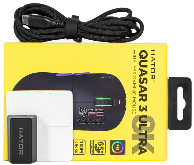 Test myszki Hator Quasar 3 Ultra 8K Wireless - Sensor Pixart 3950 i odświeżanie 8000 Hz. Topowa specyfikacja za 350 złotych [nc1]
