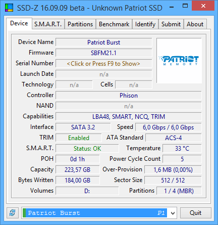 Test dysku SSD Patriot Burst 240 GB Jeden z ta szych SSD na