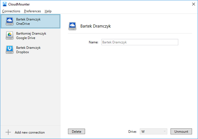 CloudMounter: obsługa Dropboxa, OneDrive i Google Drive  [3]
