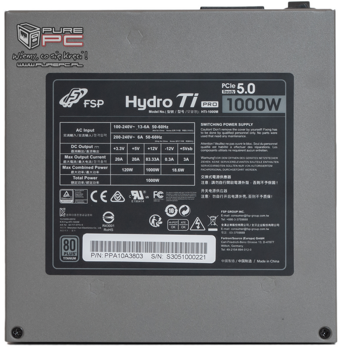 FSP Hydro Ti PRO 1000 W - Mały wielki zasilacz. Certyfikat 80PLUS Titanium, 10 lat gwarancji i złącze PCI-Express 5.0 [nc1]