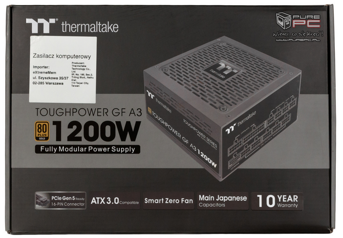 Thermaltake Toughpower GF A3 1200W - Tani i mocny zasilacz 80Plus Gold, zgodny z ATX 3.0 i posiadający złącze PCIe 5.0 [nc1]