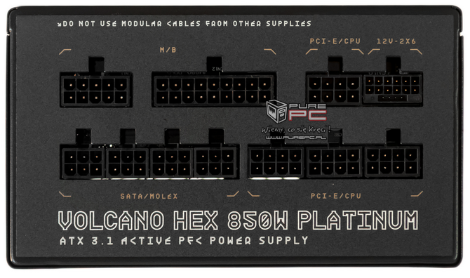 Recenzja zasilacza Modecom Volcano HEX 850 W Platinum - Dobra jakość, 10 lat gwarancji i wysoka sprawność w niskiej cenie [nc1]