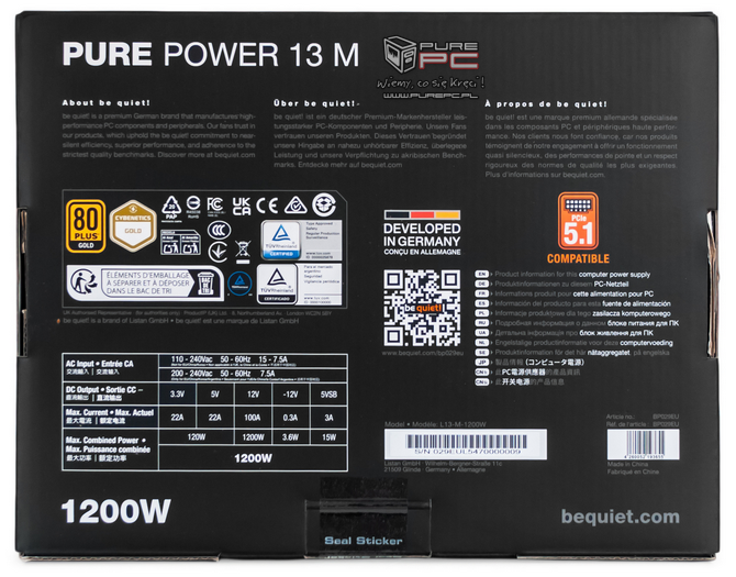 Test zasilacza be quiet! Pure Power 13M 1200 W - Najmocniejszy model w rodzinie, jednak czy zarazem najlepszy? [nc1]