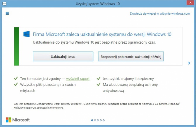 Koniec darmowej aktualizacji do Windows 10 nastąpi 29 lipca [1]