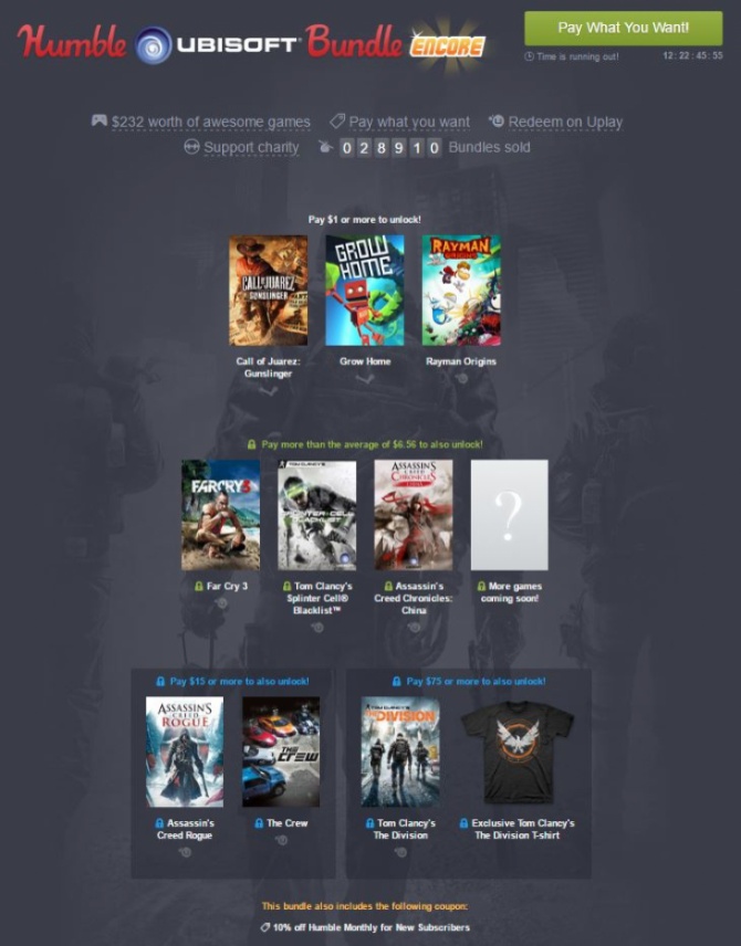 Humble Ubisoft Bundle Encore - kolejna świetna paczka gier [1]