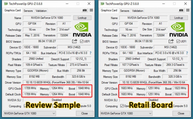 Testowe sample GTX 1070 i GTX 1080 szybsze od sklepowych? [1]