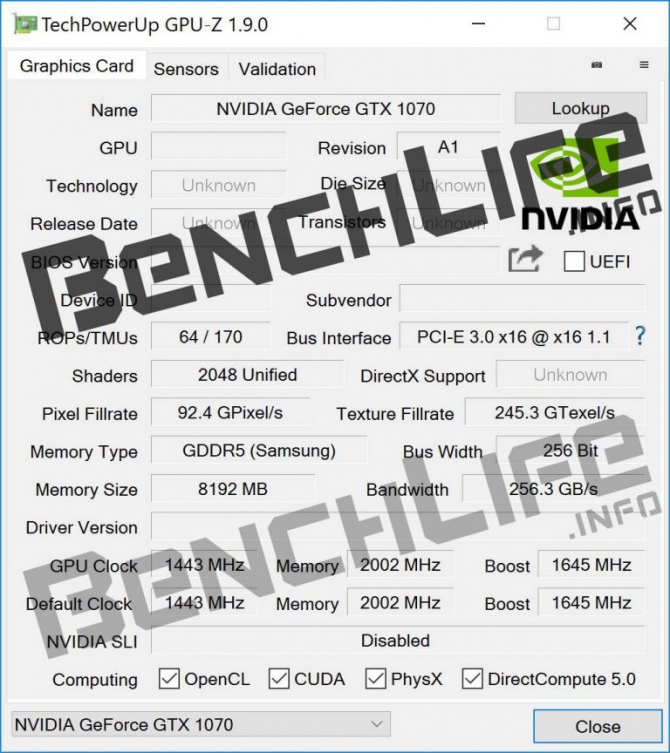 NVIDIA GeForce GTX 1070 Mobile - specyfikacja chipu GP104 [1]