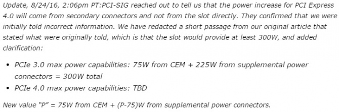 PCI-Express 4.0 będzie dostarczać 75W dla kart roszerzeń [2]