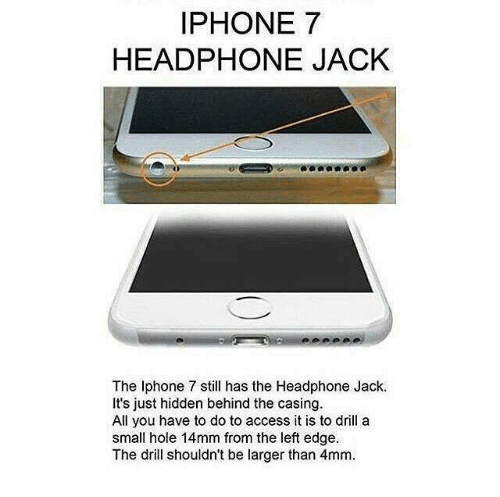 ludzie wierca gniazdo jack w iphone 7