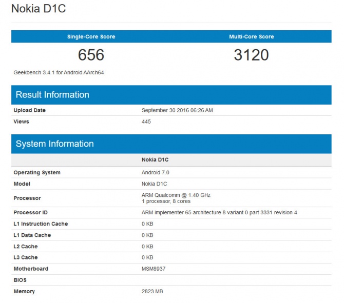 Nokia D1C - pierwsze wyniki wydajności smartfona z Androidem [1]