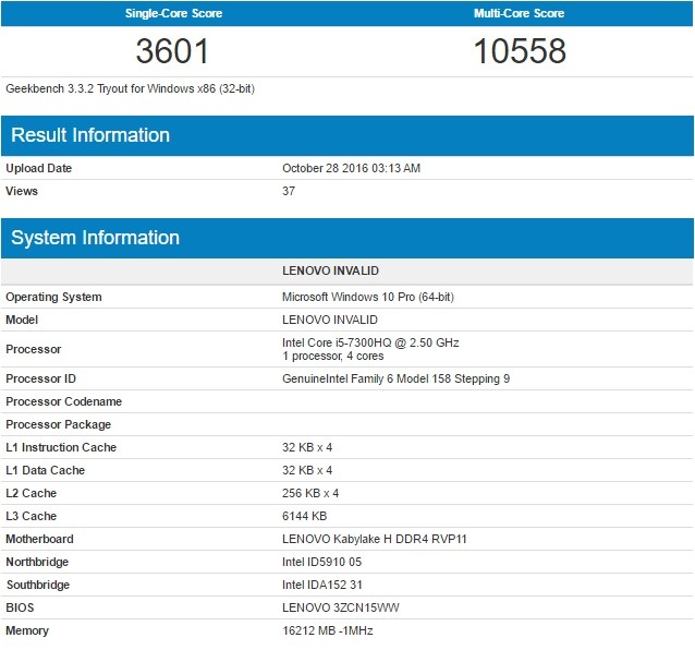 Kilka informacji o nadchodzących procesorach Kaby Lake-H [1]