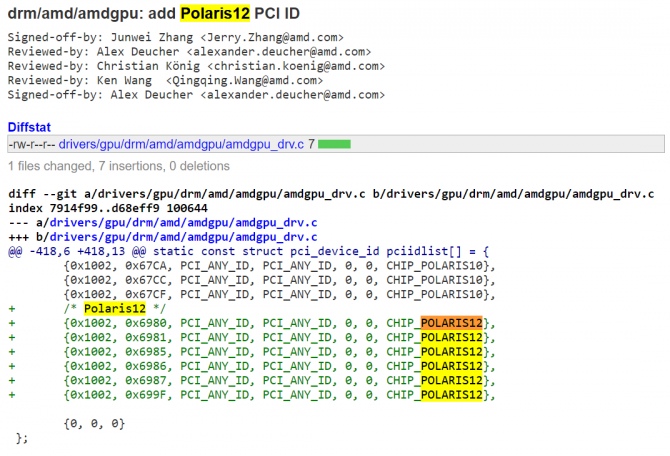 Karty AMD Polaris 12 namierzone w sterownikach na Linuksa [2]