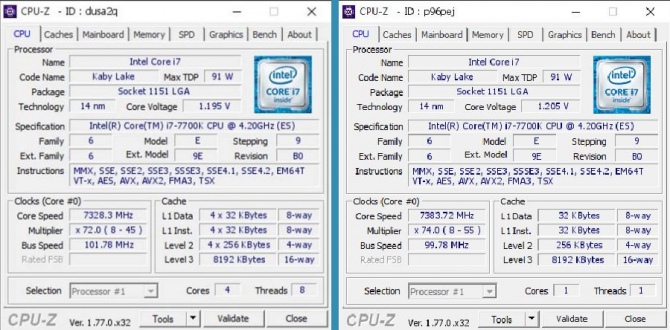 Procesor Intel Core i7-7700k podkręcono do 7383 Mhz [1]
