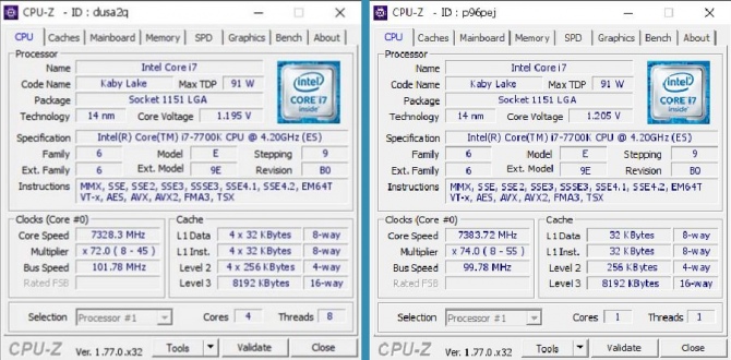 Procesor Intel Core i7-7700k podkręcono do 7383 Mhz [1]