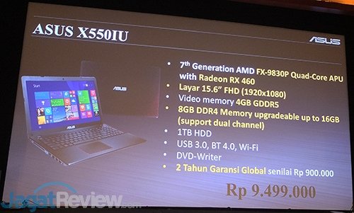 ASUS zapowiada laptopa X550IU z AMD APU oraz Radeonem RX 460 [3]