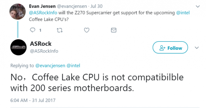 CPU Intel Coffee Lake niekompatybilne z płytami serii 200 [2]