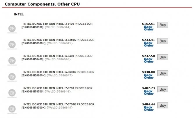 Intel Coffee Lake - kanadyjski sklep ujawnia ceny procesorów [2]