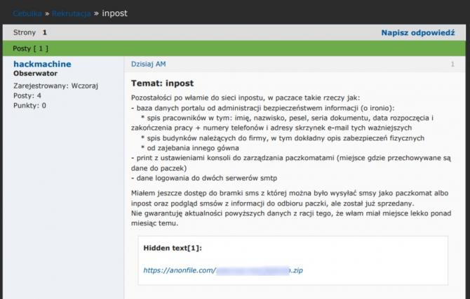 Dotkliwy atak na InPost - wyciek danych ponad 50 tys. osób [2]