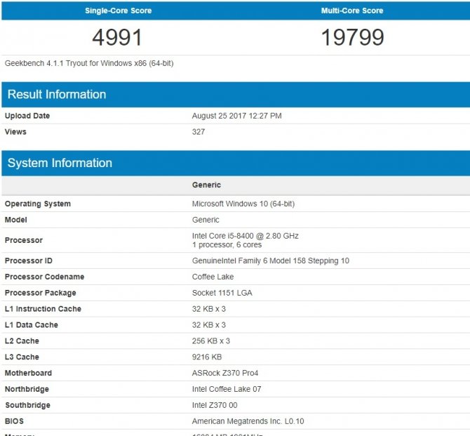 Intel Coffee Lake - Wyniki Core i7-8700K, i7-8700, i5-8400 [10]