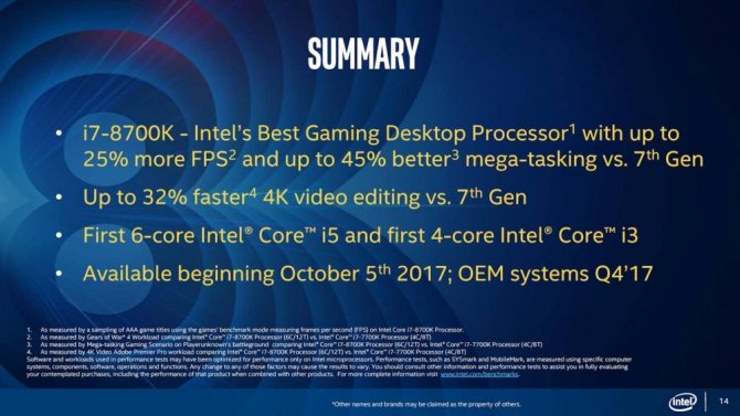 Intel Coffee Lake-S - oficjalne informacje o nowych CPU [13]