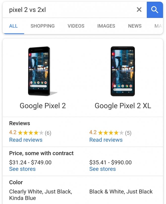 Google wprowadza porównywarkę telefonów w wyszukiwarce [2]
