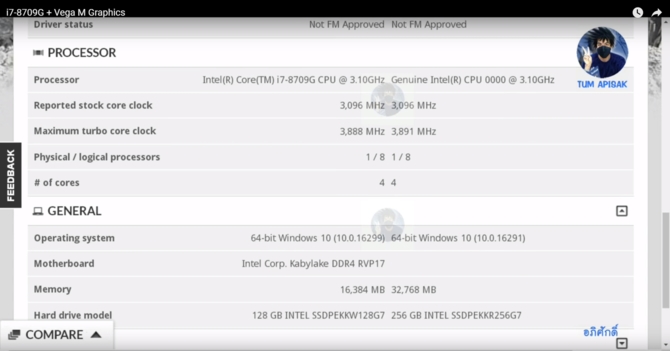 Intel Core i7-8709G z Radeon RX Vega M - nowe informacje [1]