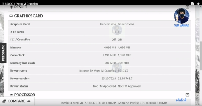 Intel Core i7-8709G z Radeon RX Vega M - nowe informacje [2]