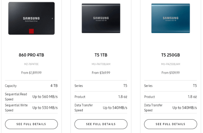 Samsung SSD 860 Pro - model 4 TB zauważony na stronie firmy [1]