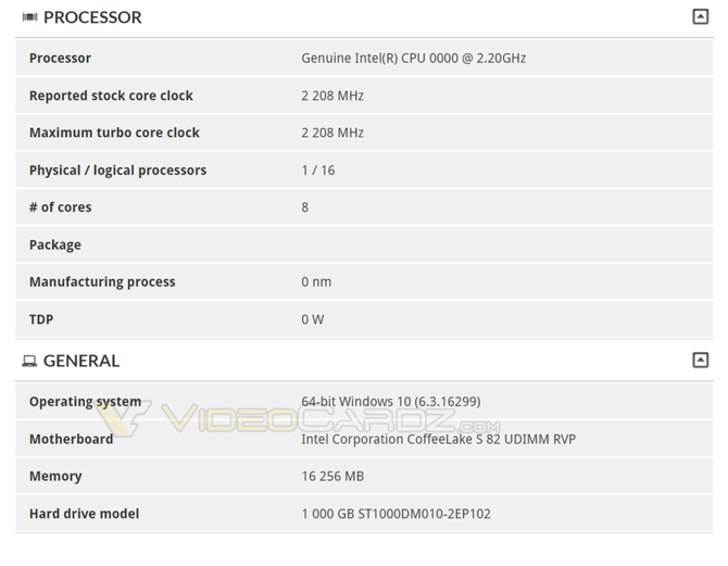 Intel Coffee Lake z ośmioma rdzeniami w bazie 3DMark [2]