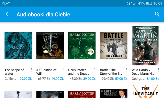 Aktualizacja Google Play: audiobooki prawie jak w Audible [1]